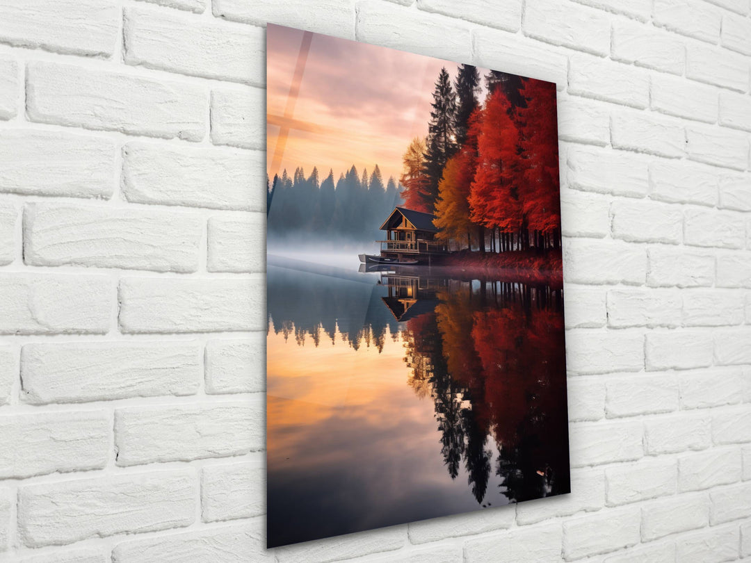 Autumn Nature Landscape Glass Printing Wall Art - Glass Wall Decor