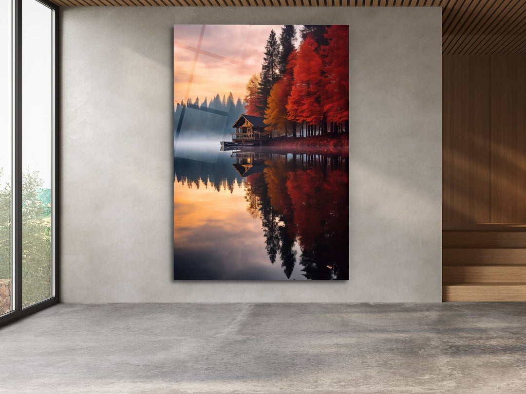 Autumn Nature Landscape Glass Printing Wall Art - Glass Wall Decor