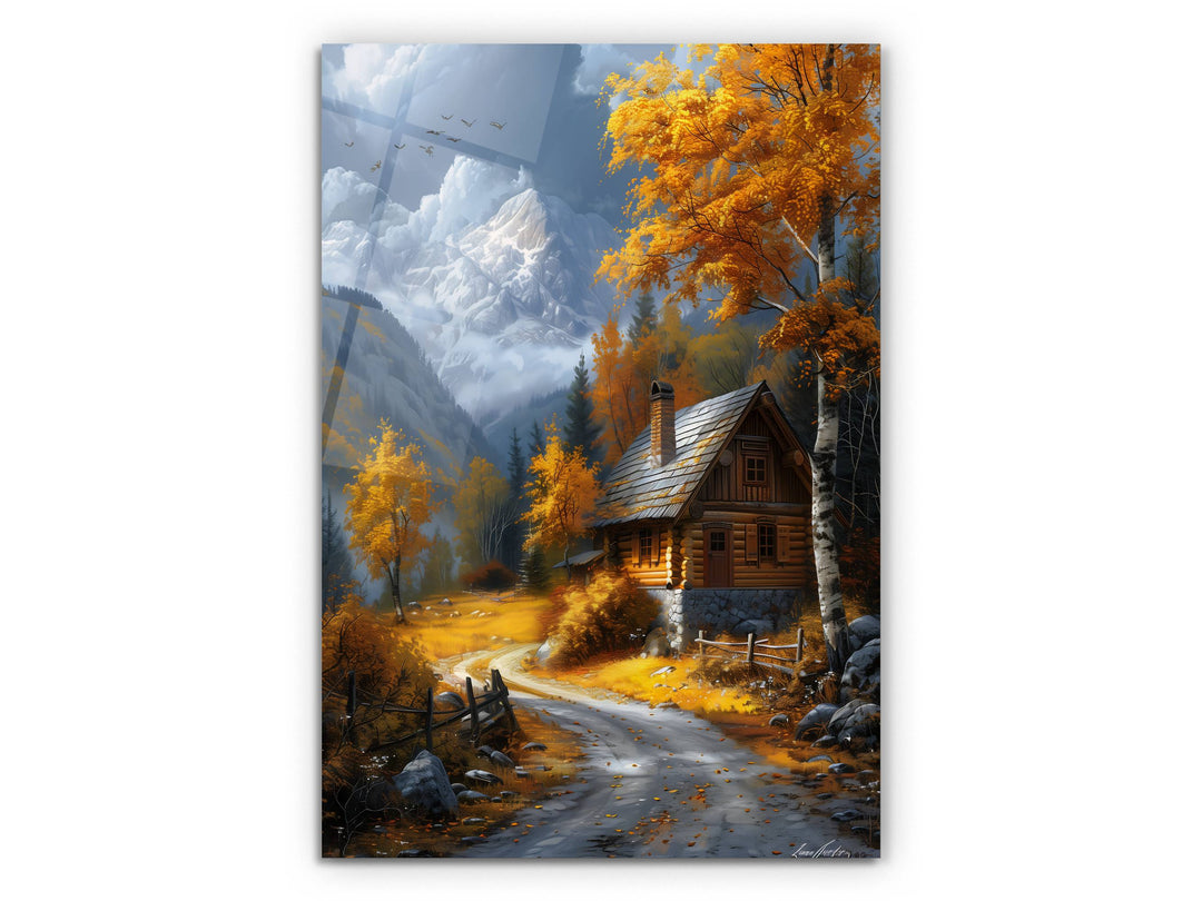 Autumn Nature Landscape Glass Printing Wall Art - Glass Wall Decor