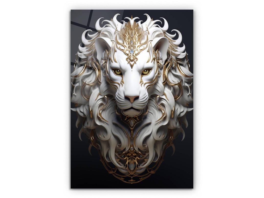 Lion Glass Printing Wall Art - Glass Wall Decor