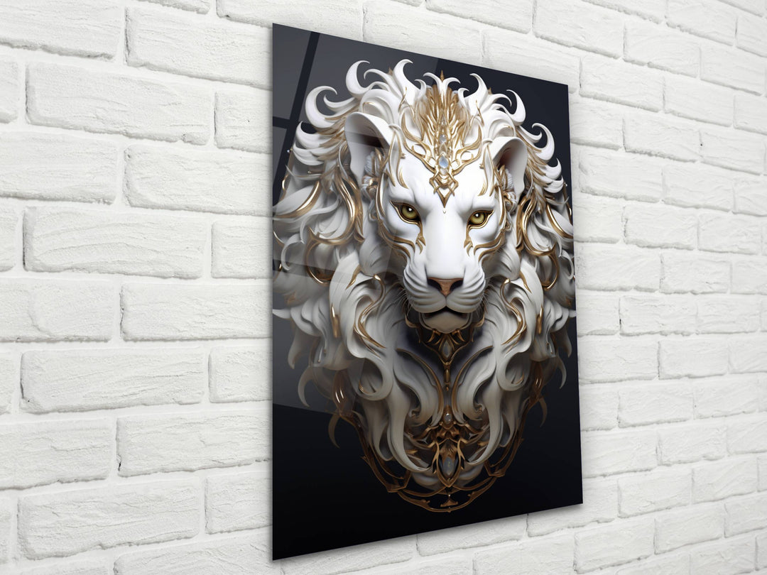 Lion Glass Printing Wall Art - Glass Wall Decor