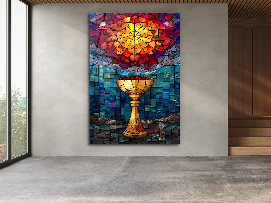 Colorful Religion Stained Glass Wall Art-Glass Printing Wall Decor