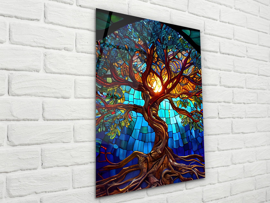 Stained Glass Wall Art Tree of Life Window-Wall Painting Decor