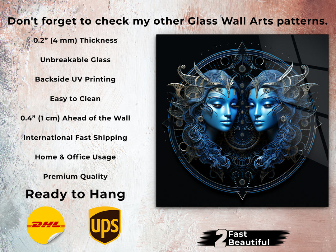 Gemini Glass Printing Wall Art - Home&Office Wall Decor