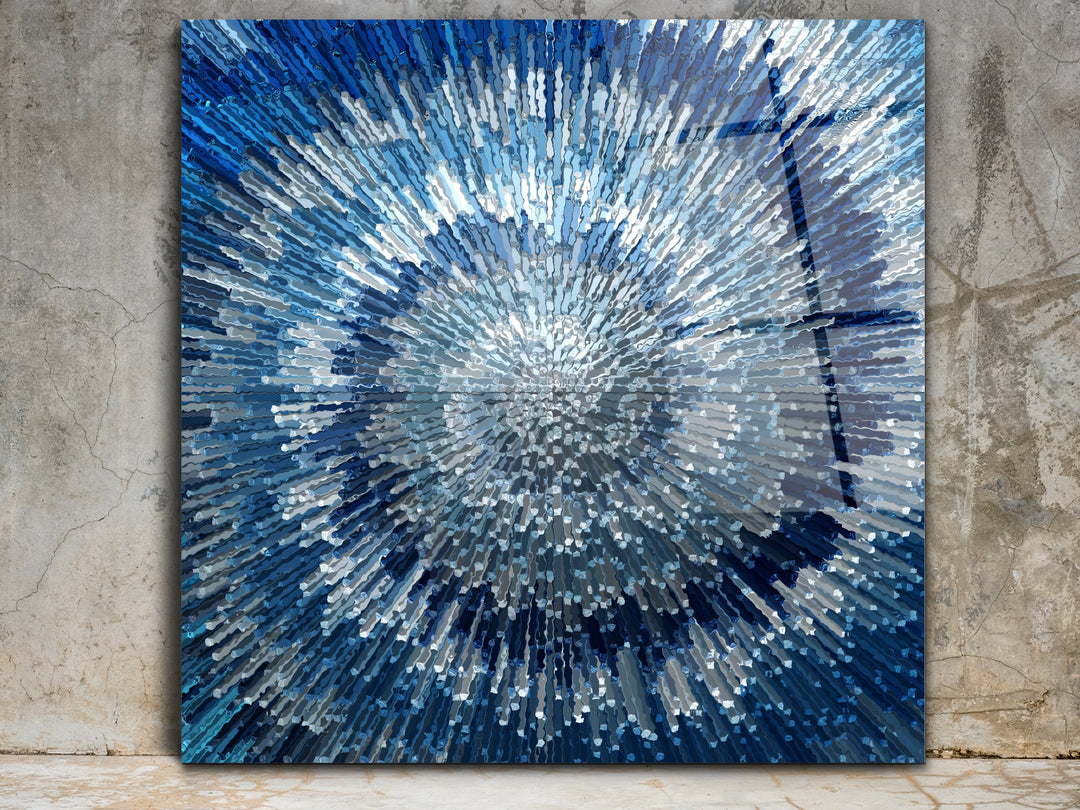 Abstract Blue Glass Printing Wall Art - Home&Office Wall Decor