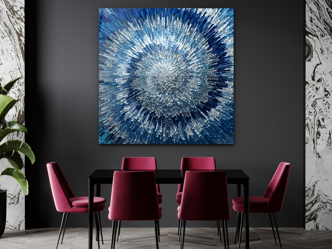 Abstract Blue Glass Printing Wall Art - Home&Office Wall Decor