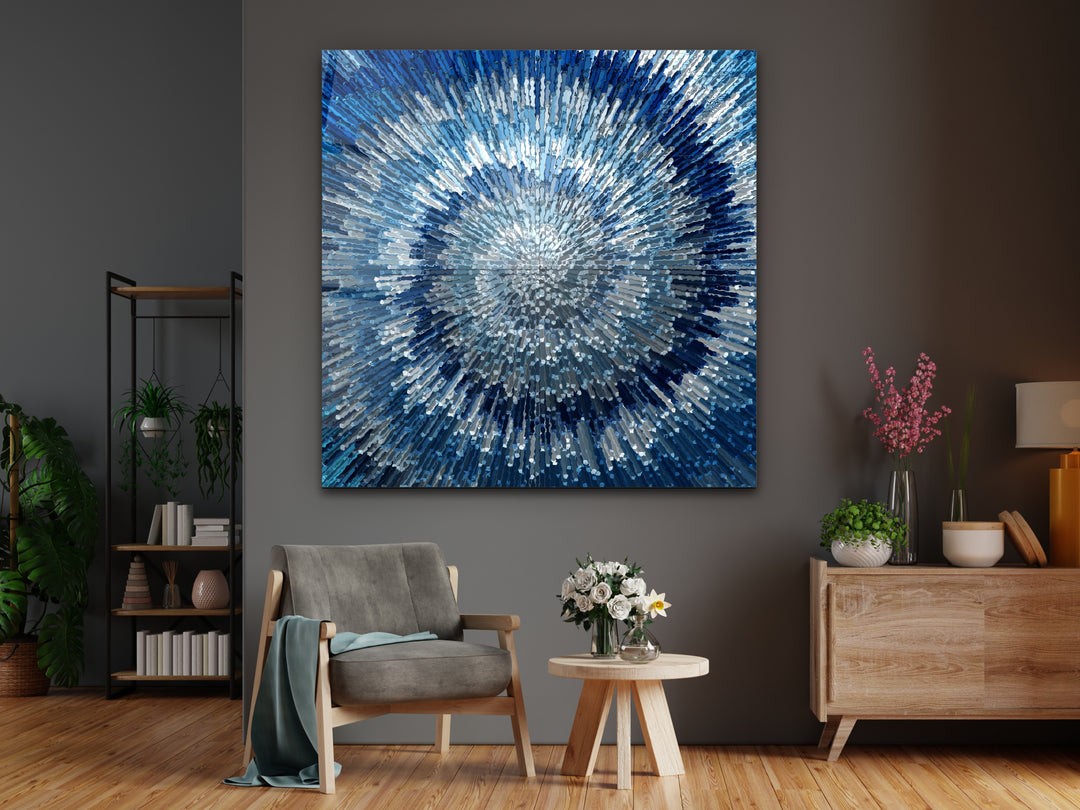 Abstract Blue Glass Printing Wall Art - Home&Office Wall Decor