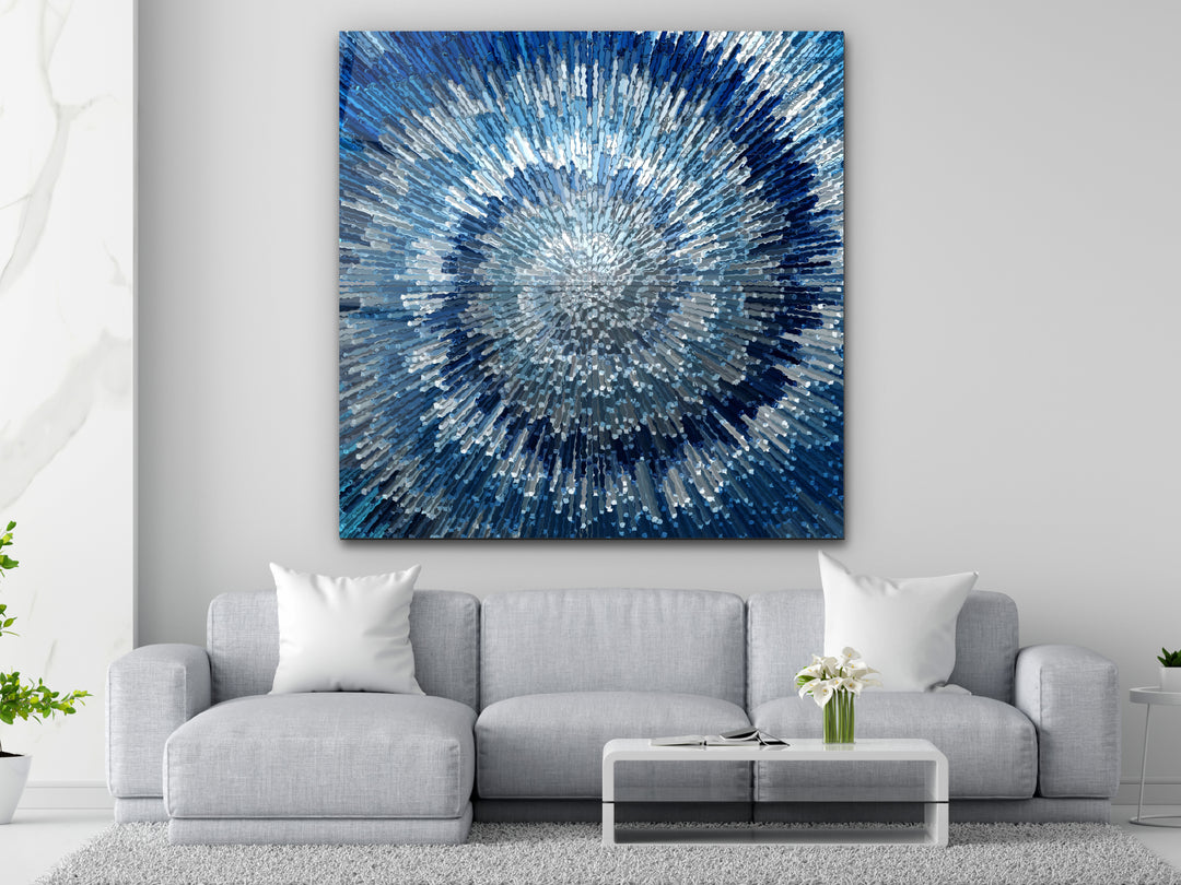 Abstract Blue Glass Printing Wall Art - Home&Office Wall Decor