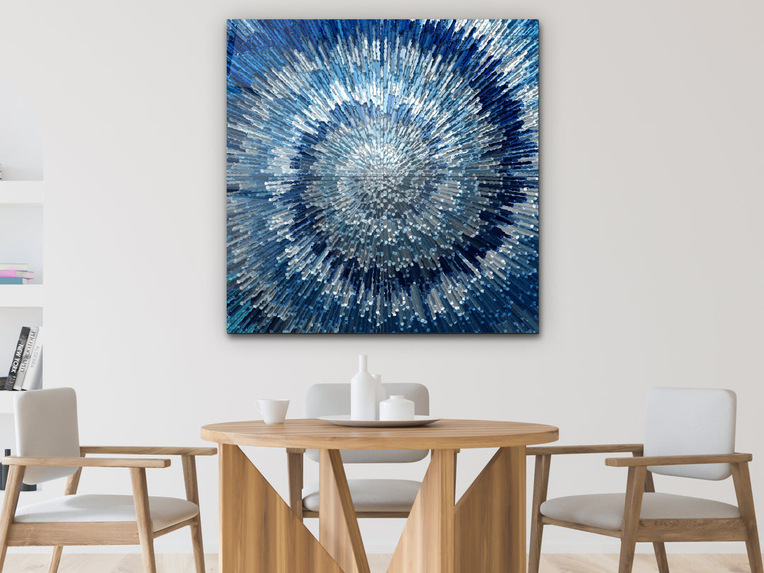 Abstract Blue Glass Printing Wall Art - Home&Office Wall Decor