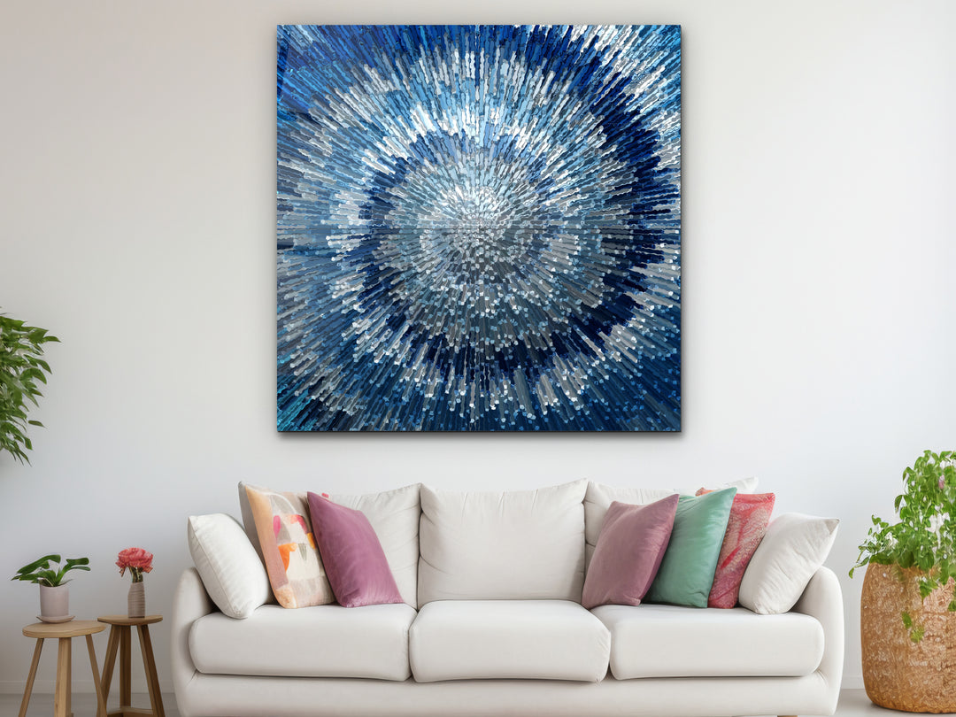 Abstract Blue Glass Printing Wall Art - Home&Office Wall Decor