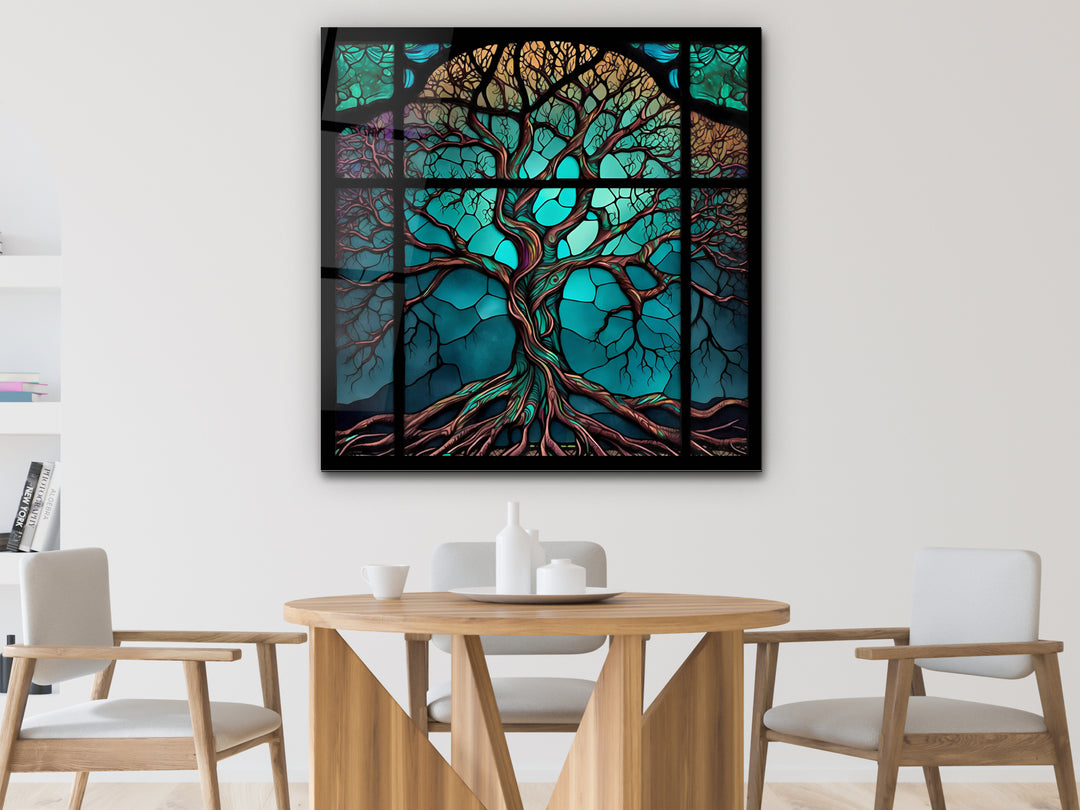 Tree of Life Stained Glass Pattern Wall Art Panel - Home&Office Wall Decor