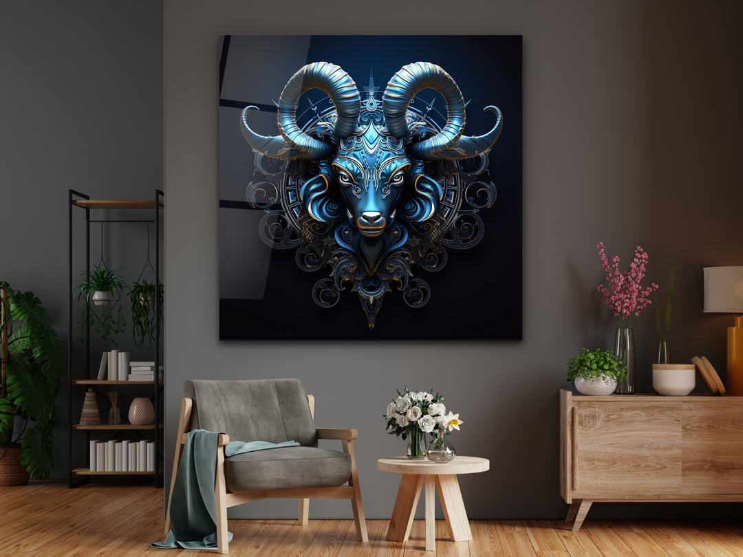 Capricorn Glass Printing Wall Art - Home&Office Wall Decor