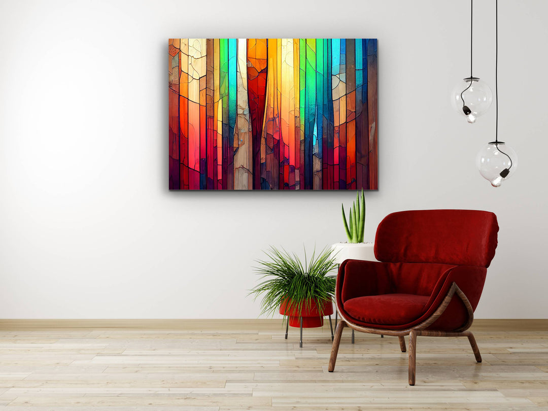 Abstract Glass Printing Wall Art-Home Office Glass Wall Painting Decor