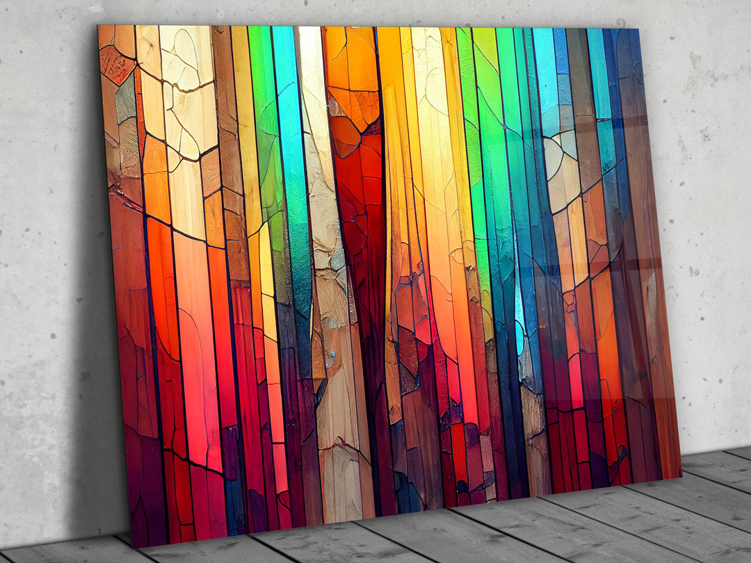 Abstract Glass Printing Wall Art-Home Office Glass Wall Painting Decor