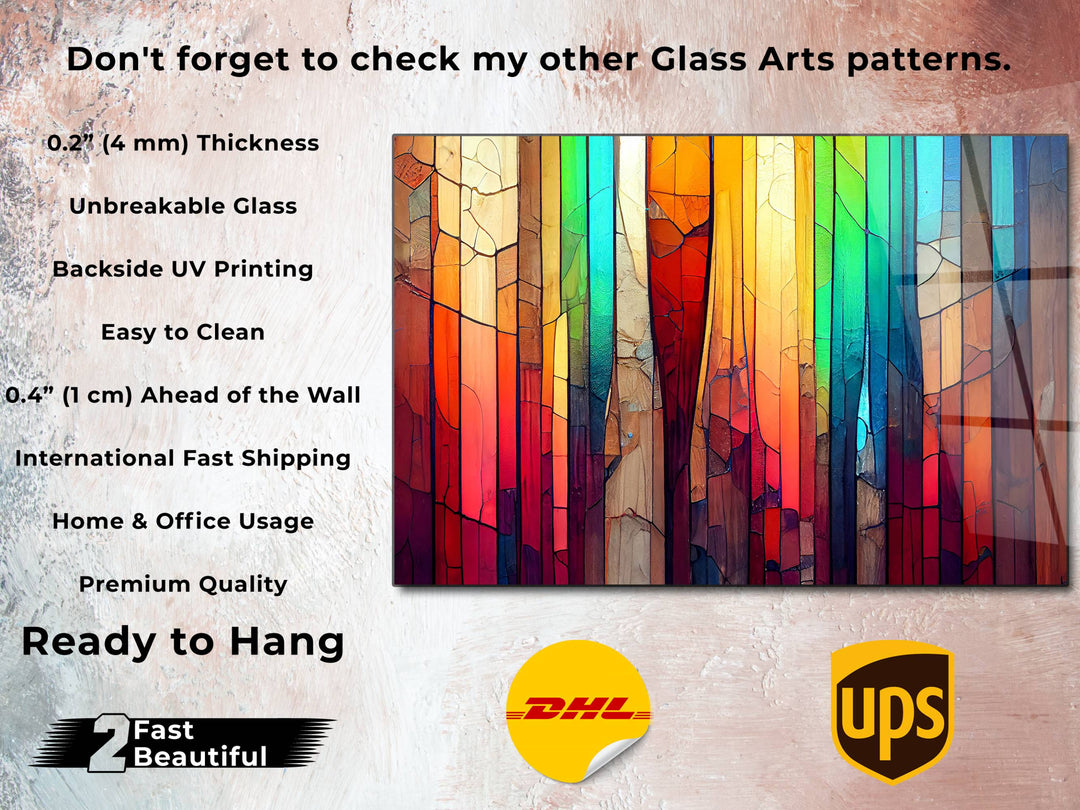 Abstract Glass Printing Wall Art-Home Office Glass Wall Painting Decor