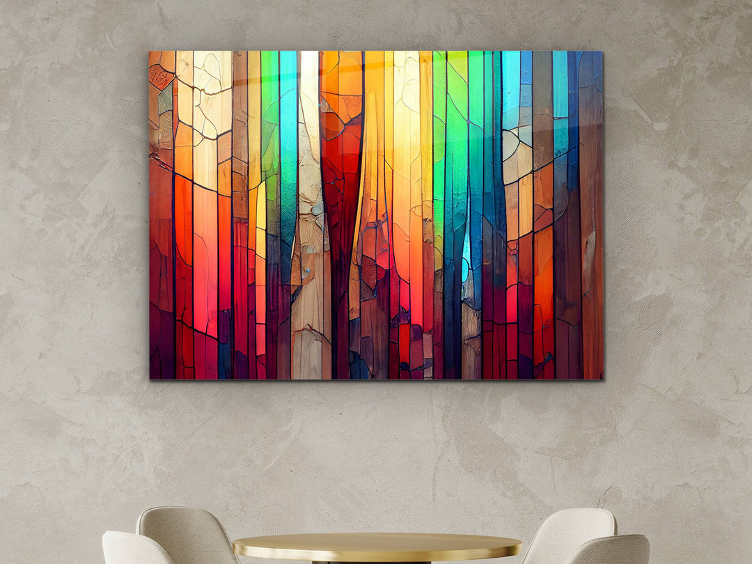 Abstract Glass Printing Wall Art-Home Office Glass Wall Painting Decor