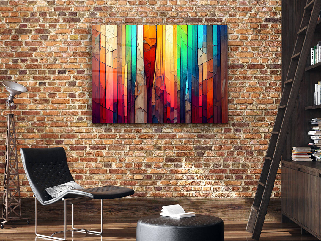 Abstract Glass Printing Wall Art-Home Office Glass Wall Painting Decor