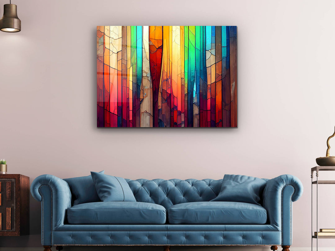 Abstract Glass Printing Wall Art-Home Office Glass Wall Painting Decor