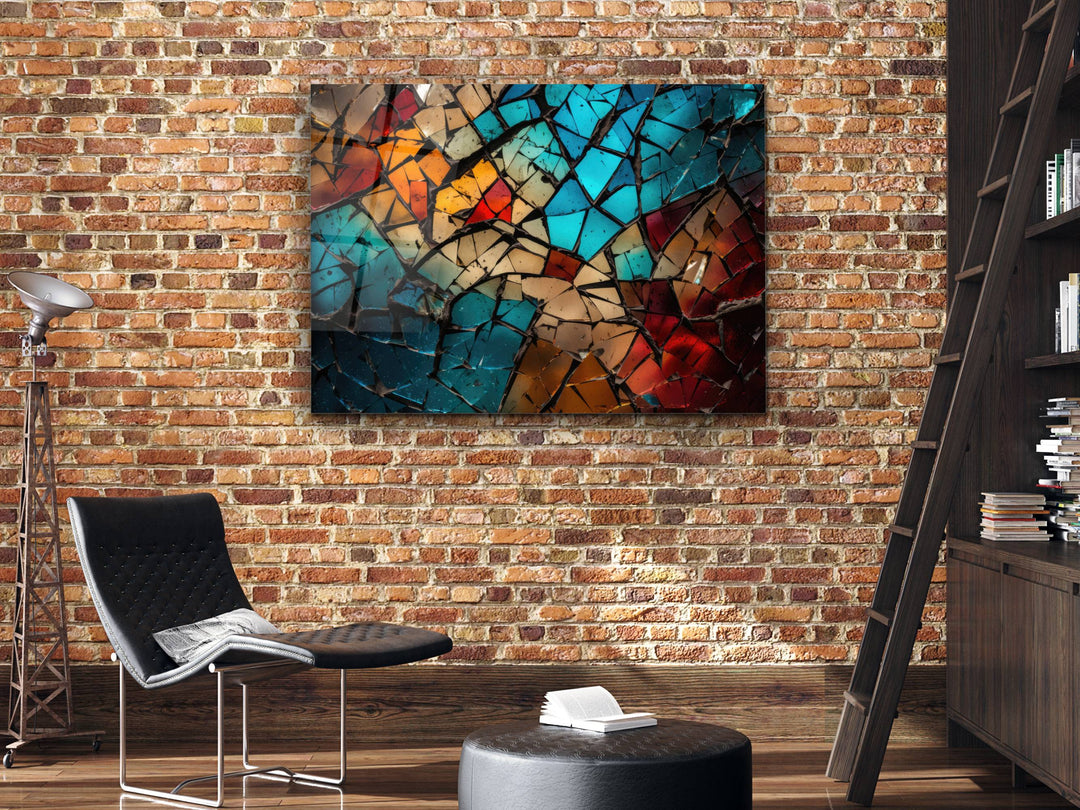 Abstract Colorful Stained Glass Pattern Wall Art-Home Office Wall Painting Decor