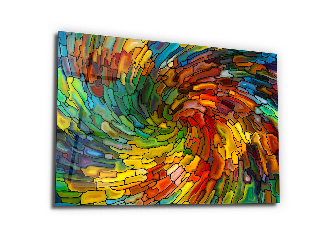 Abstract Mosaic Stained Glass Pattern Wall Art-Home Office Wall Painting Decor