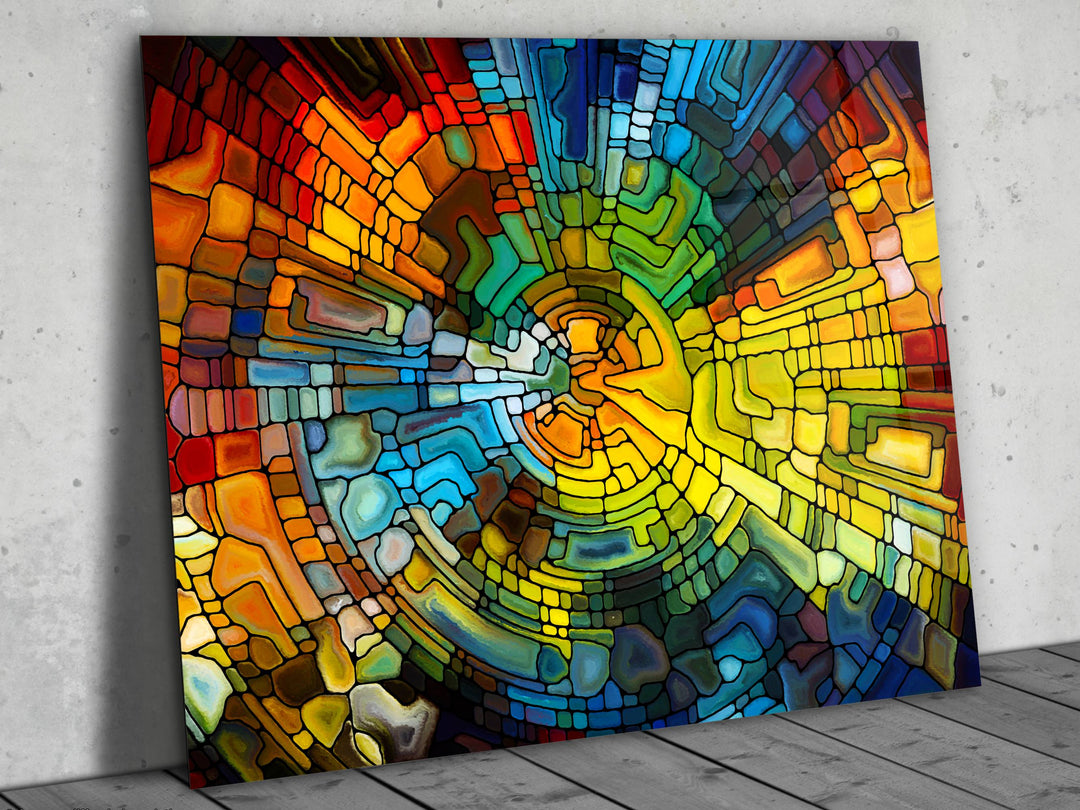 Abstract Stained Glass Pattern Wall Art-Home Office Wall Painting Decor Panel