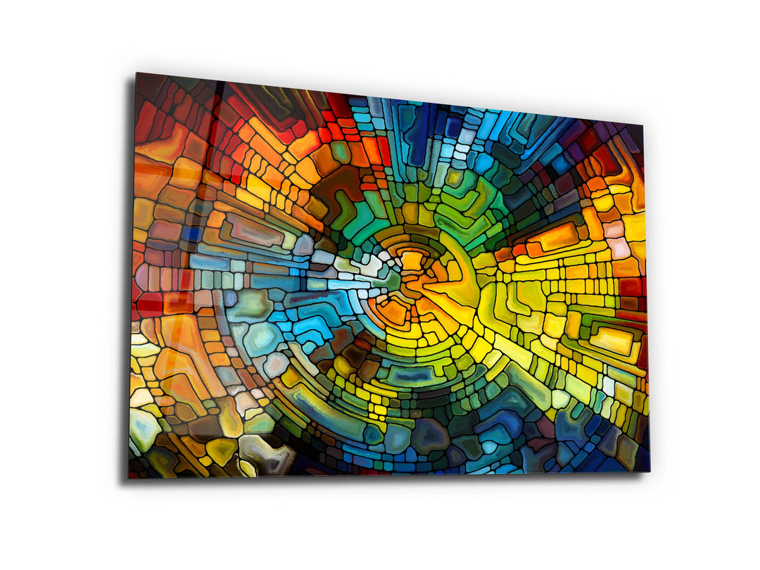 Abstract Stained Glass Pattern Wall Art-Home Office Wall Painting Decor Panel