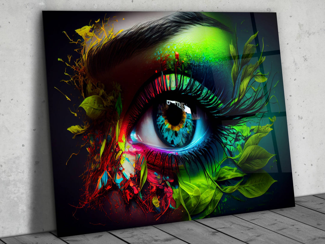 Colorful Eyes Glass Printing Wall Art - Modern Glass Wall Decor