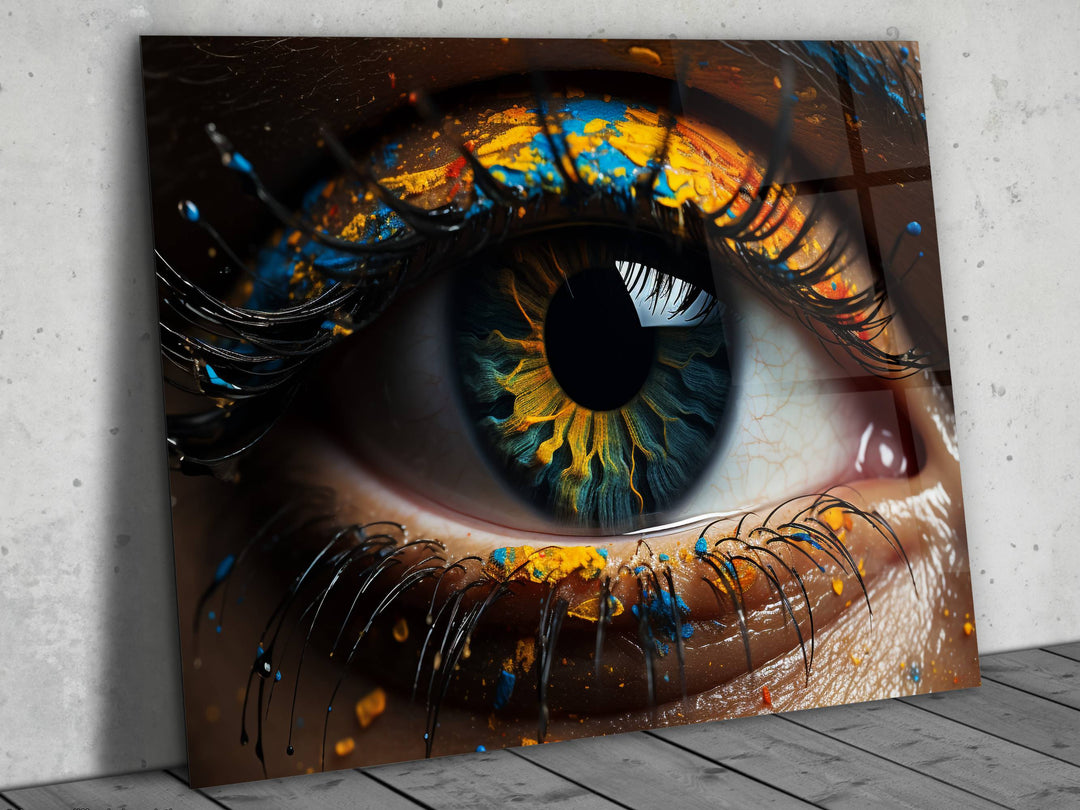 Colorful Eyes Glass Printing Wall Art - Modern Glass Wall Decor