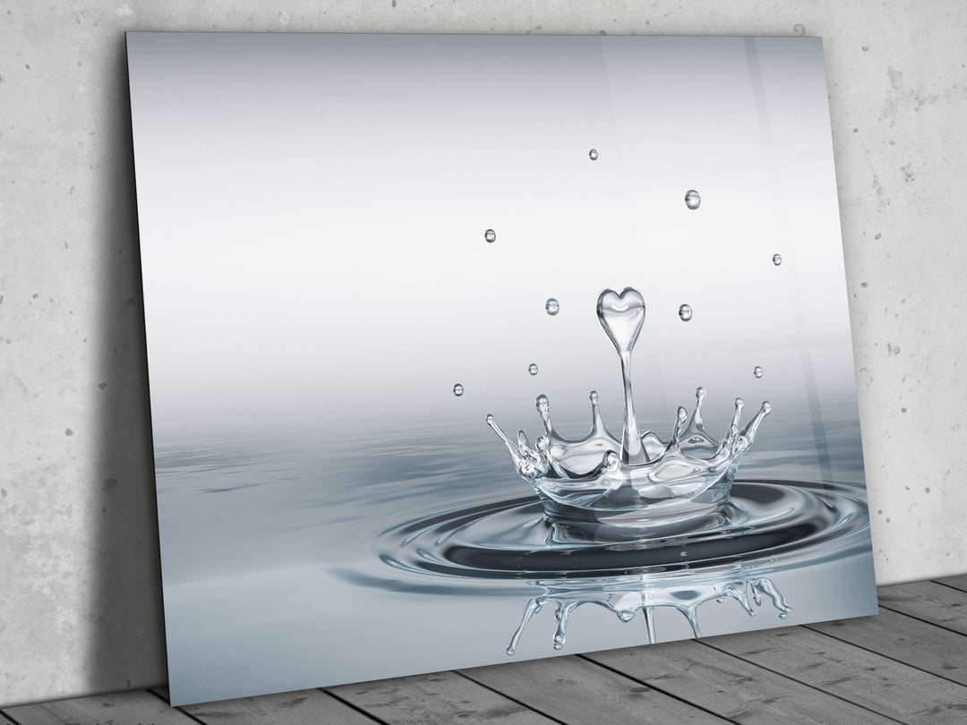 Drop of Love Glass Printing Wall Art - Modern Glass Wall Decor