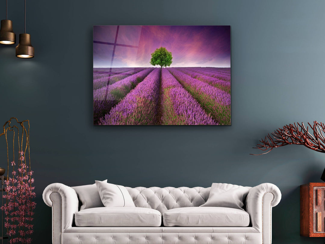 Landscape Purple Glass Printing Wall Art - Home&Office Wall Decor