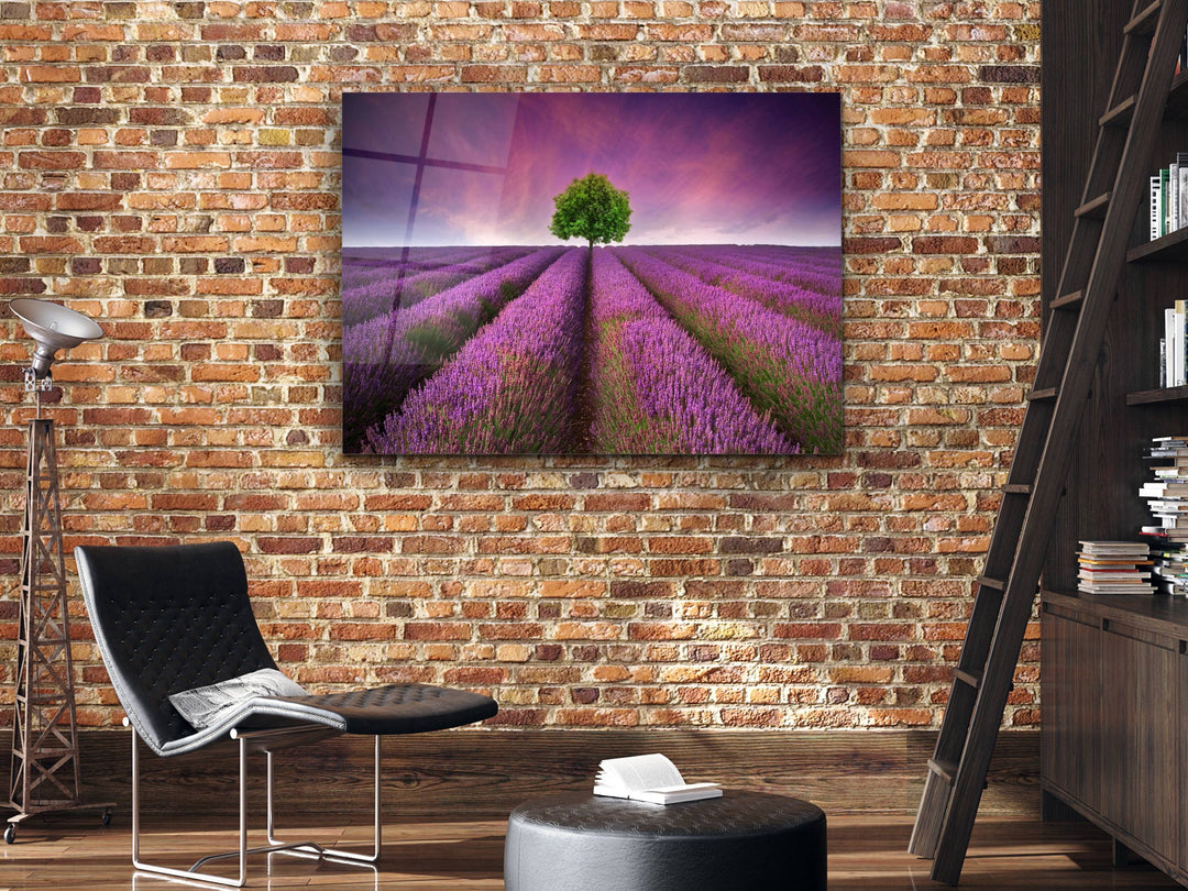 Landscape Purple Glass Printing Wall Art - Home&Office Wall Decor