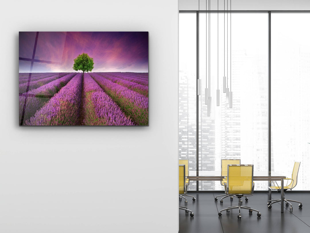 Landscape Purple Glass Printing Wall Art - Home&Office Wall Decor