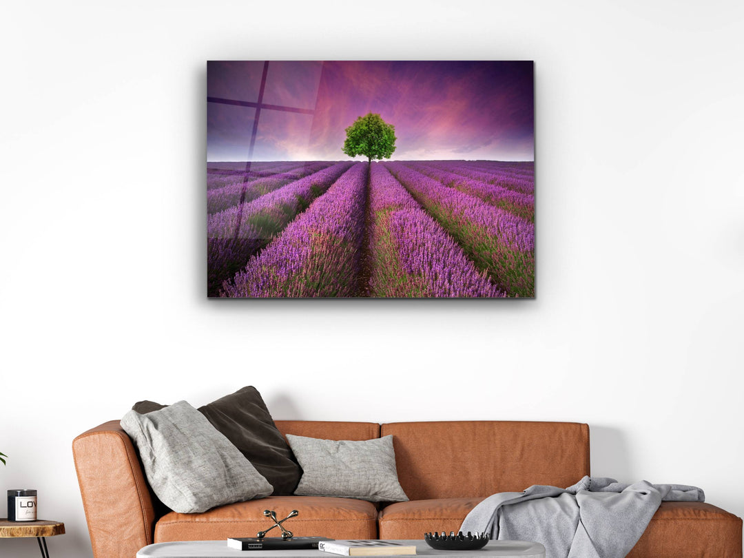 Landscape Purple Glass Printing Wall Art - Home&Office Wall Decor