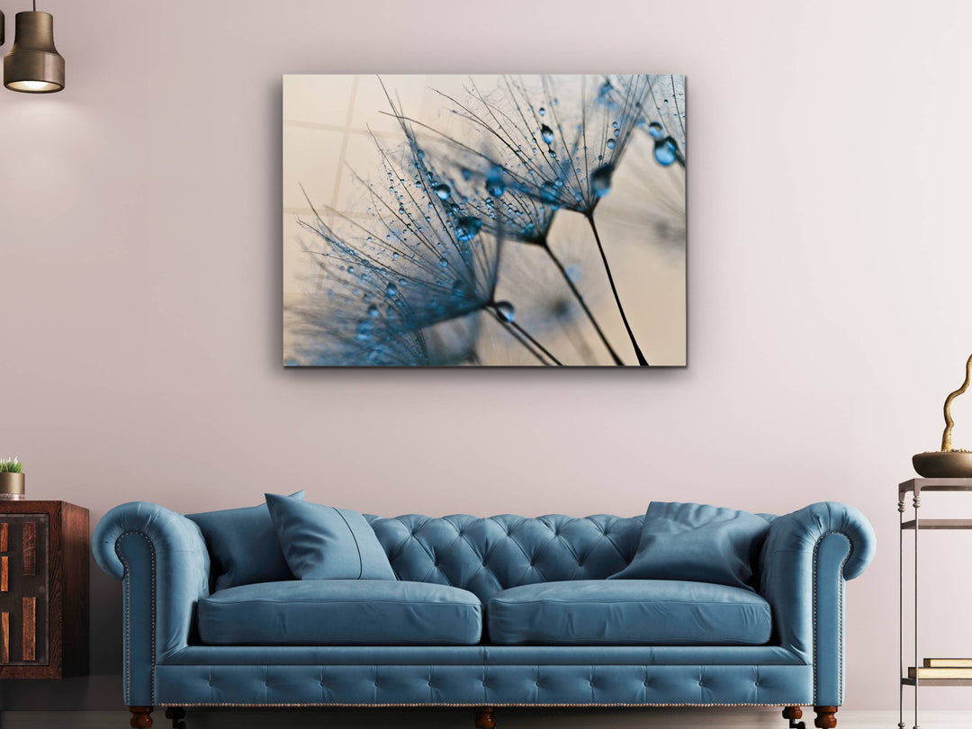 Abstract Dandelion  Glass Printing Wall Art - Modern Glass Wall Decor