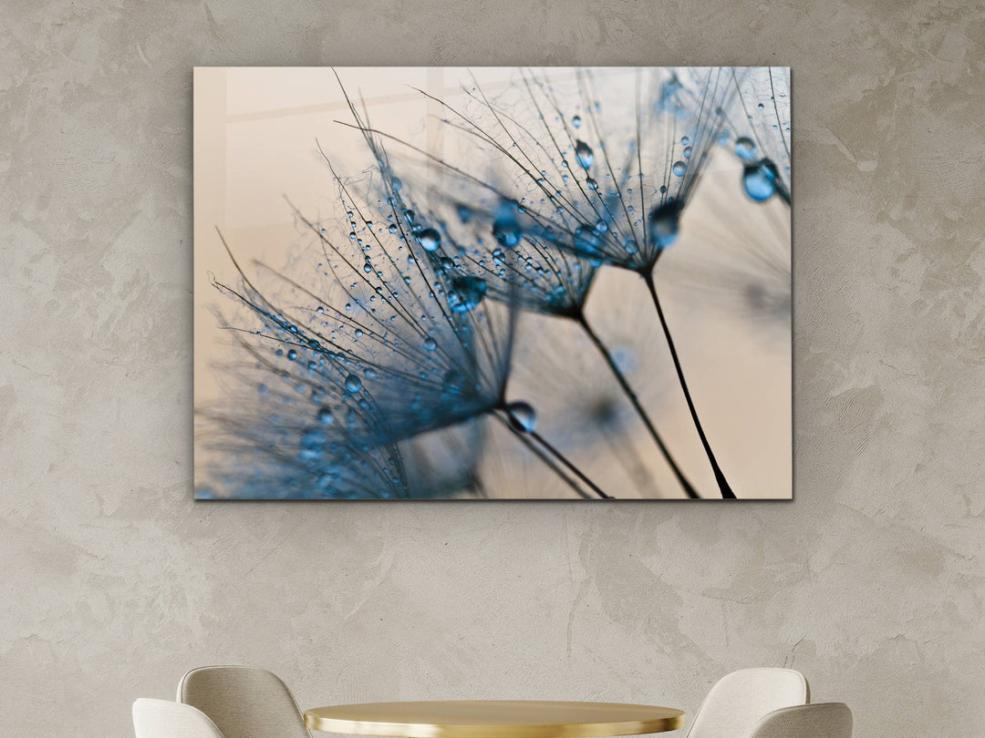 Abstract Dandelion  Glass Printing Wall Art - Modern Glass Wall Decor