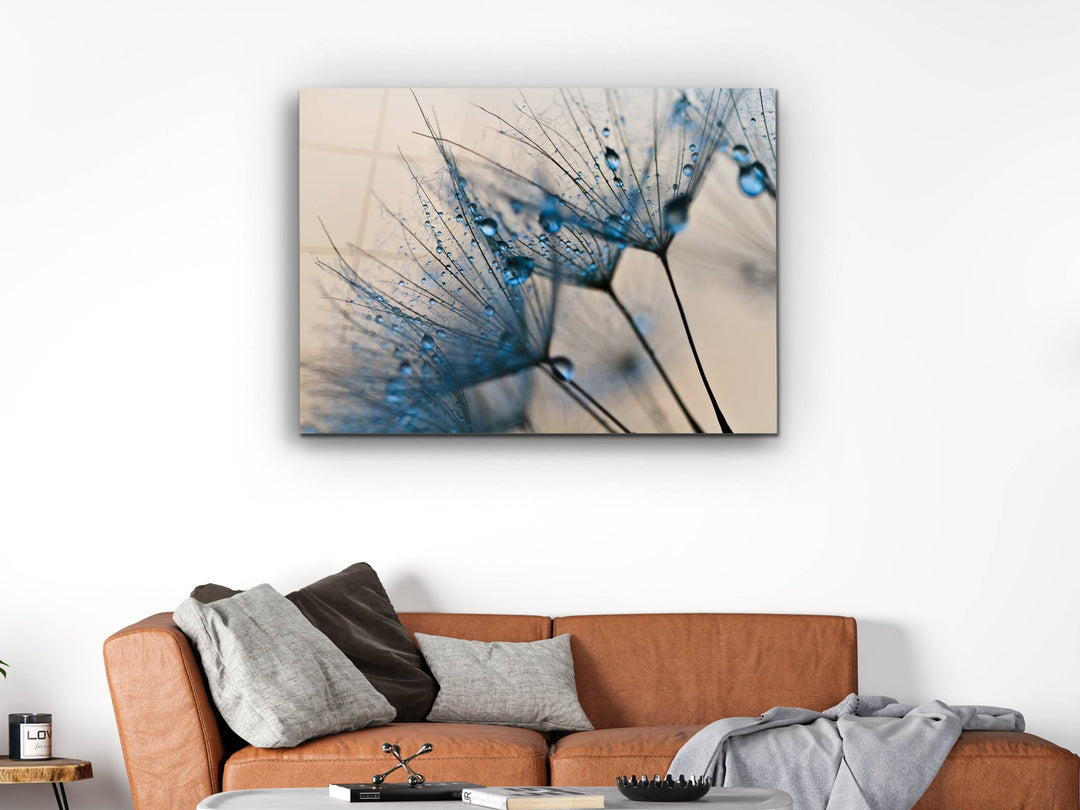 Abstract Dandelion  Glass Printing Wall Art - Modern Glass Wall Decor