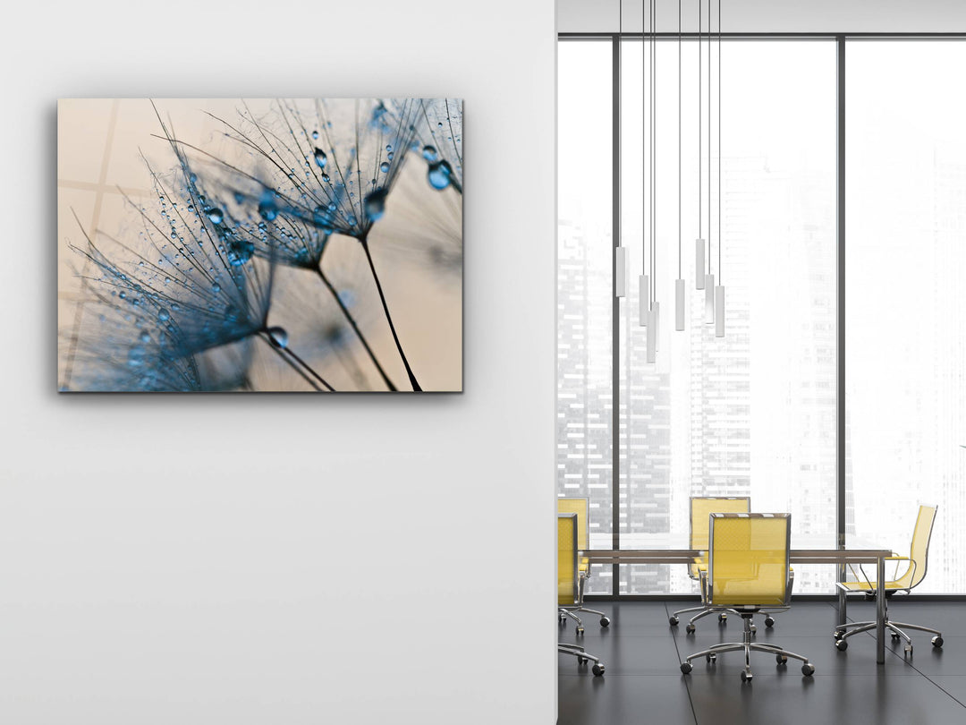 Abstract Dandelion  Glass Printing Wall Art - Modern Glass Wall Decor