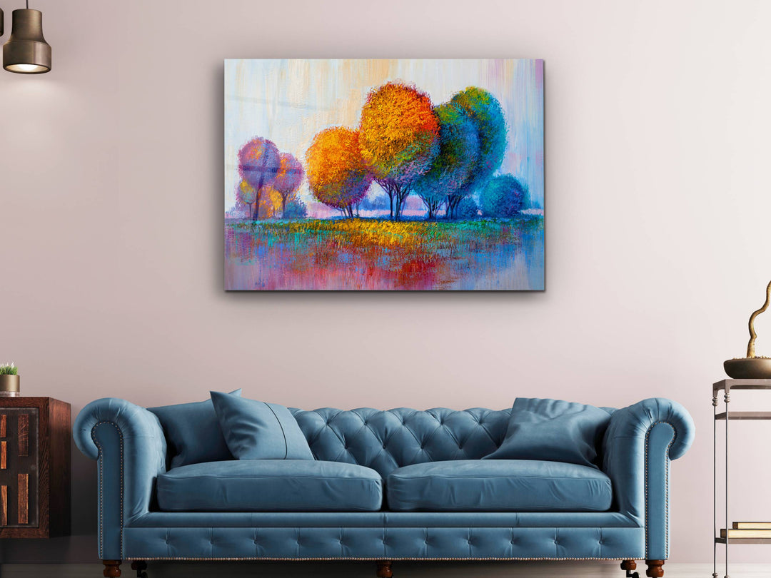 Abstract Watercolor Tree Glass Printing Wall Art- Home&Office Wall Decor