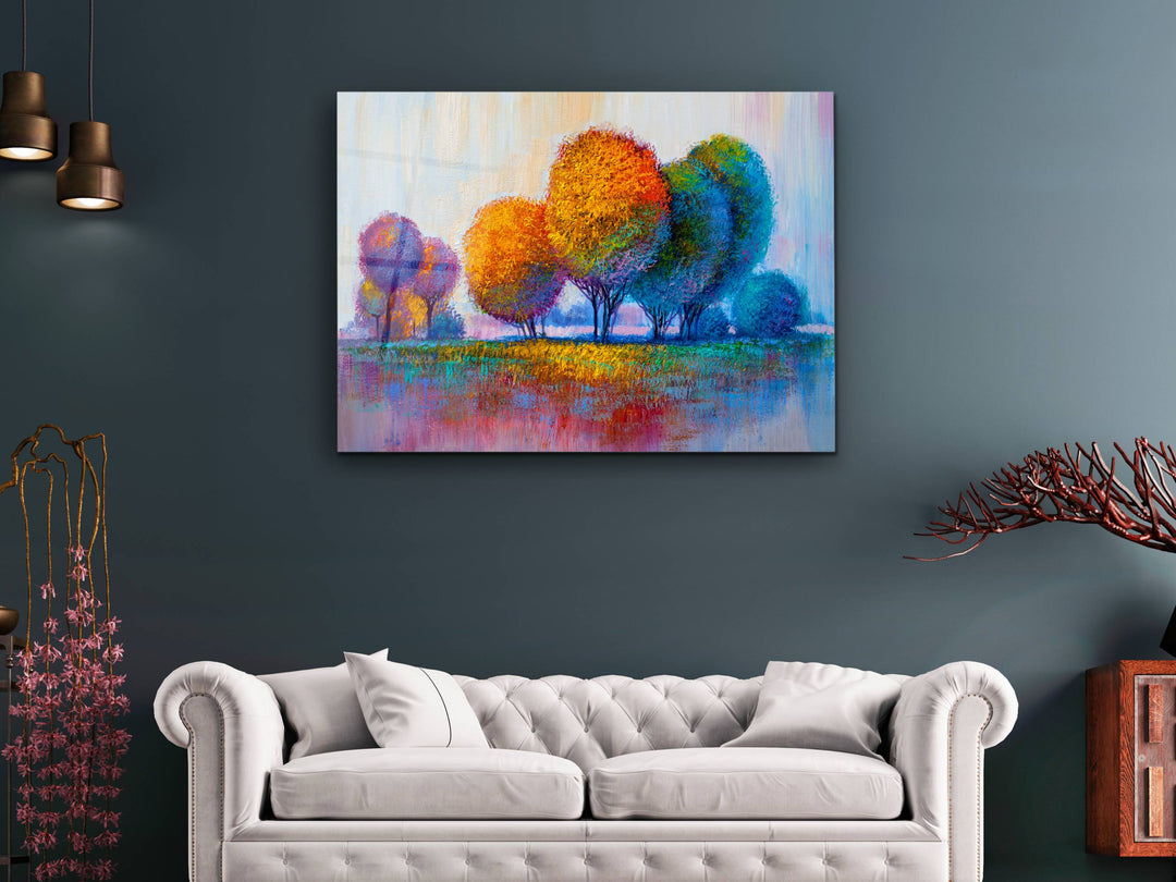 Abstract Watercolor Tree Glass Printing Wall Art- Home&Office Wall Decor