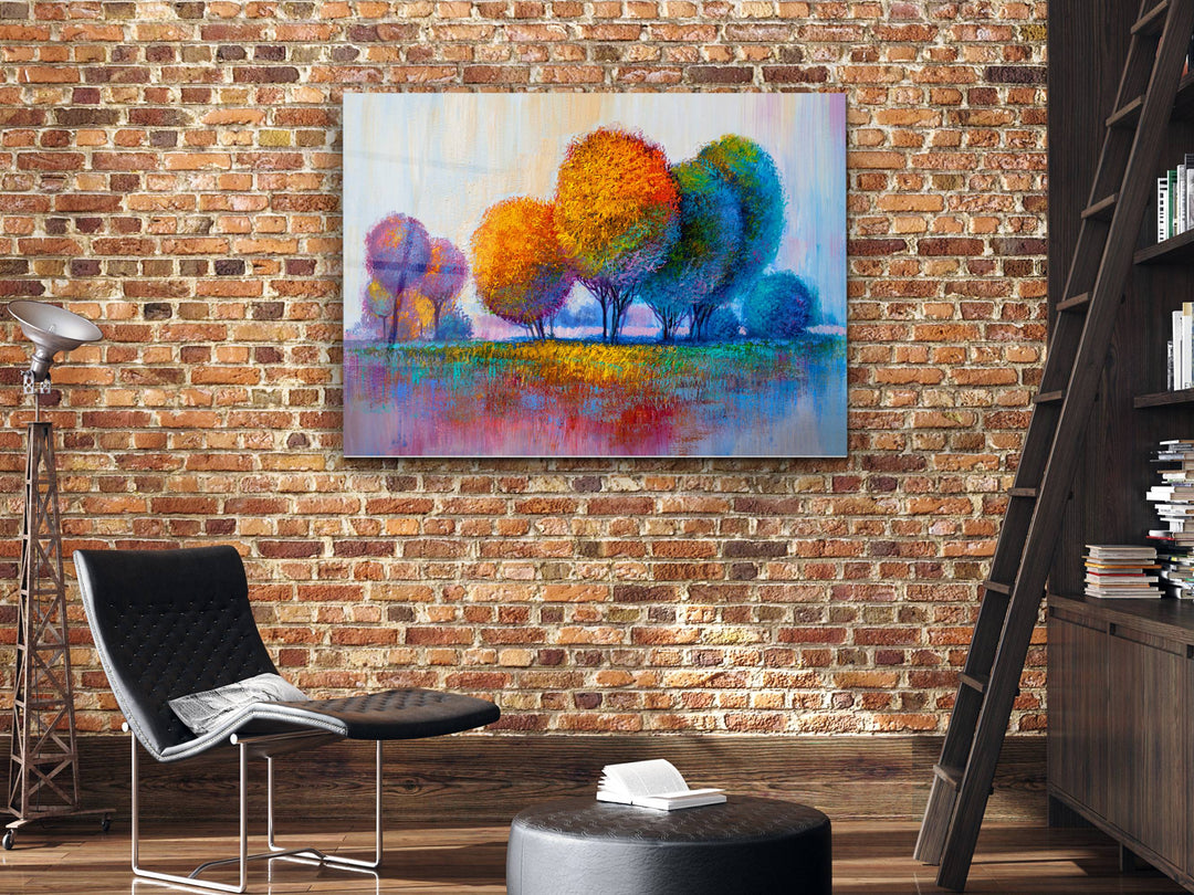 Abstract Watercolor Tree Glass Printing Wall Art- Home&Office Wall Decor