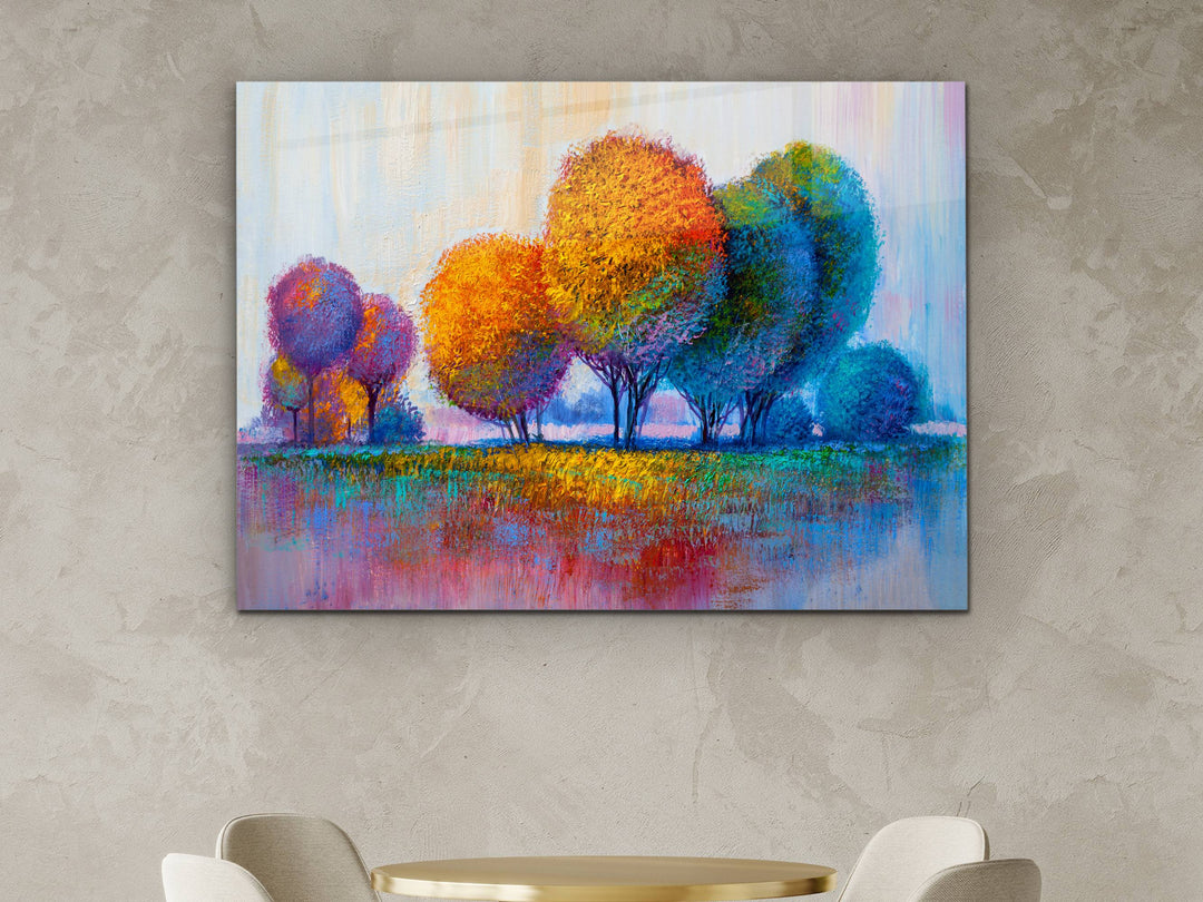 Abstract Watercolor Tree Glass Printing Wall Art- Home&Office Wall Decor