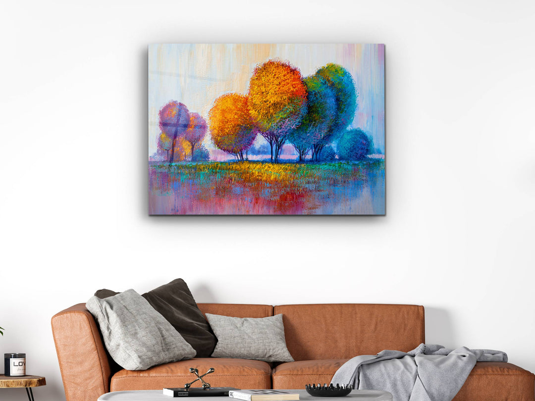 Abstract Watercolor Tree Glass Printing Wall Art- Home&Office Wall Decor