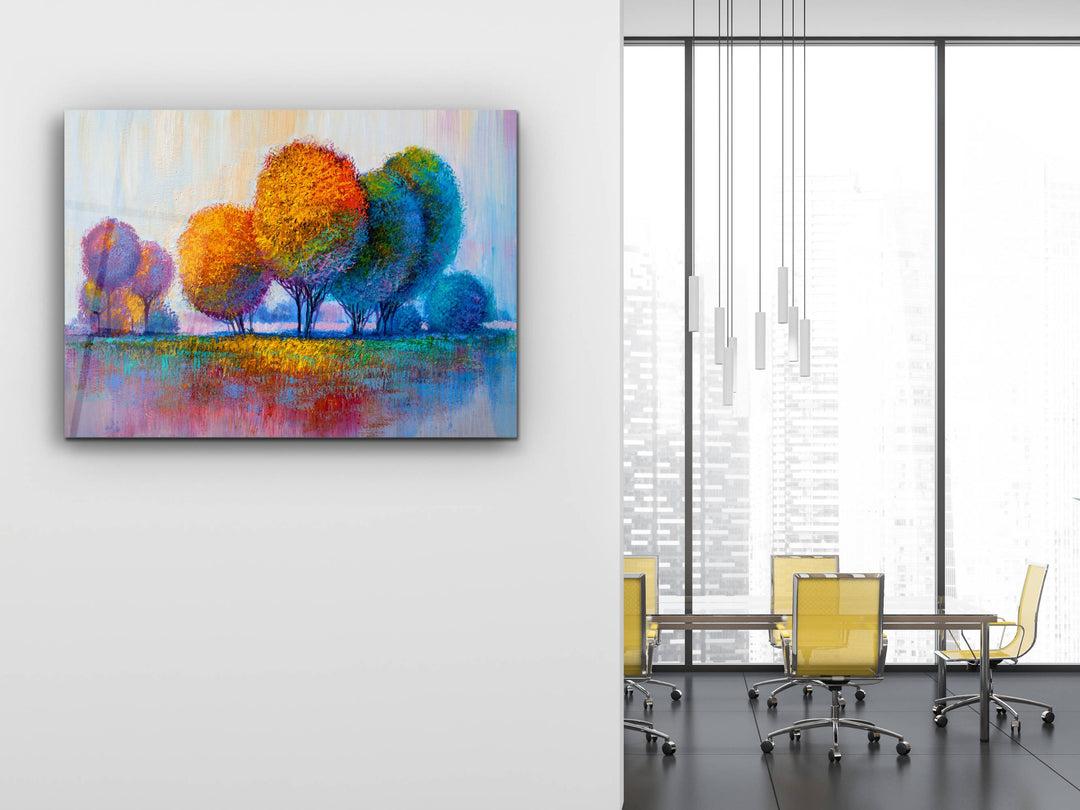 Abstract Watercolor Tree Glass Printing Wall Art- Home&Office Wall Decor