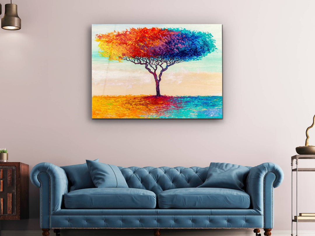 Abstract Watercolor Tree Glass Printing Wall Art- Home&Office Wall Decor