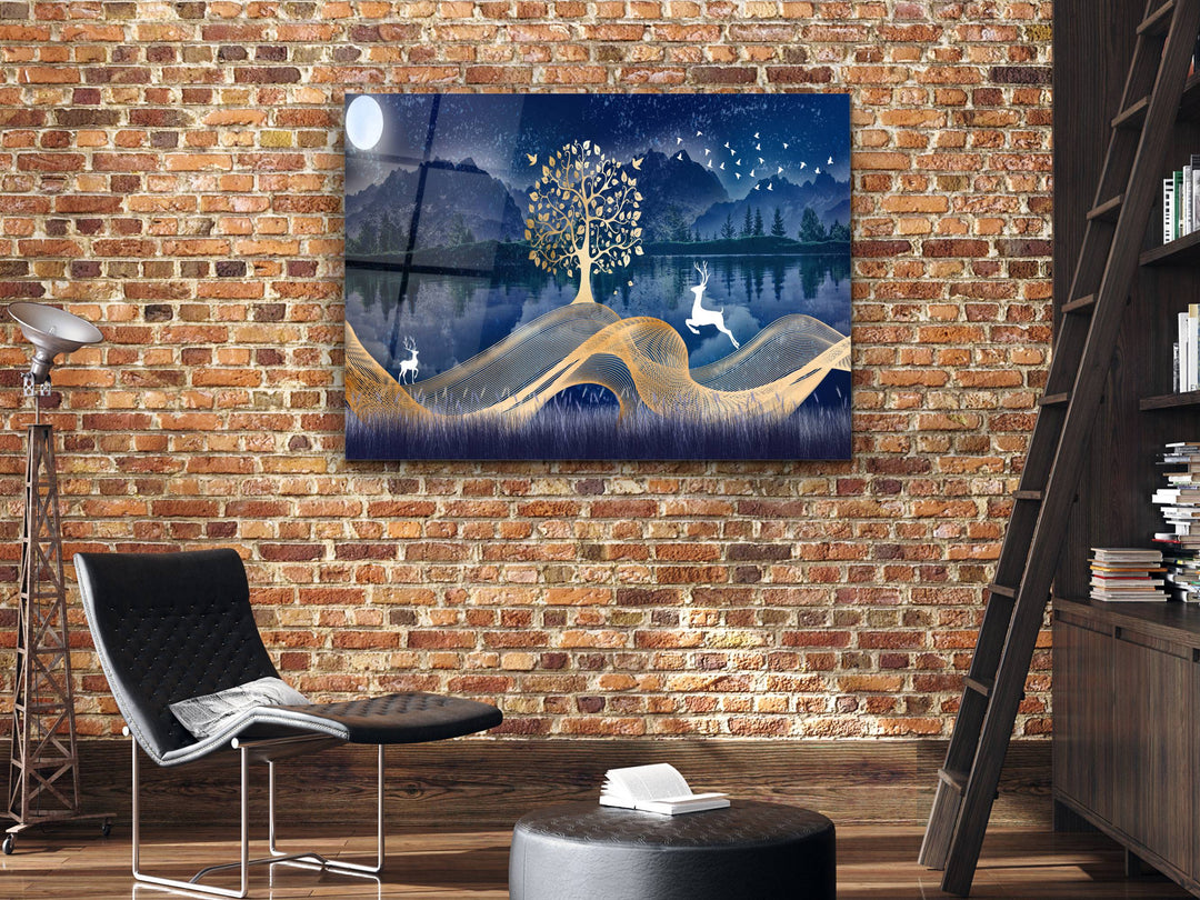 Abstract Landscape Glass Printing Wall Art - Modern Home&Office Wall Decor