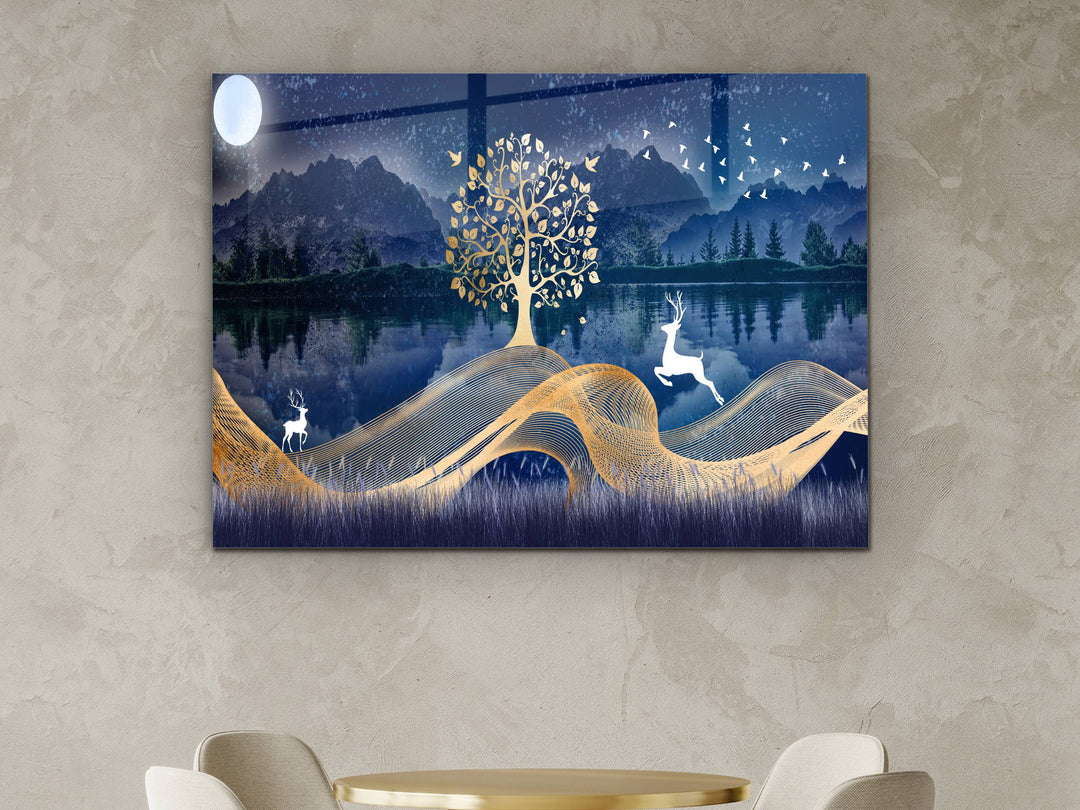 Abstract Landscape Glass Printing Wall Art - Modern Home&Office Wall Decor