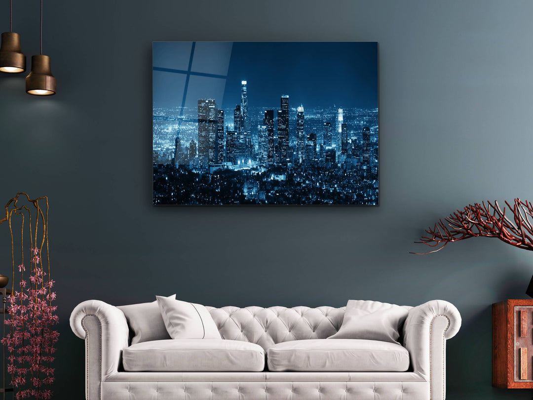 Cityscape Los Angeles Glass Printing Wall Art - Modern Wall Decor