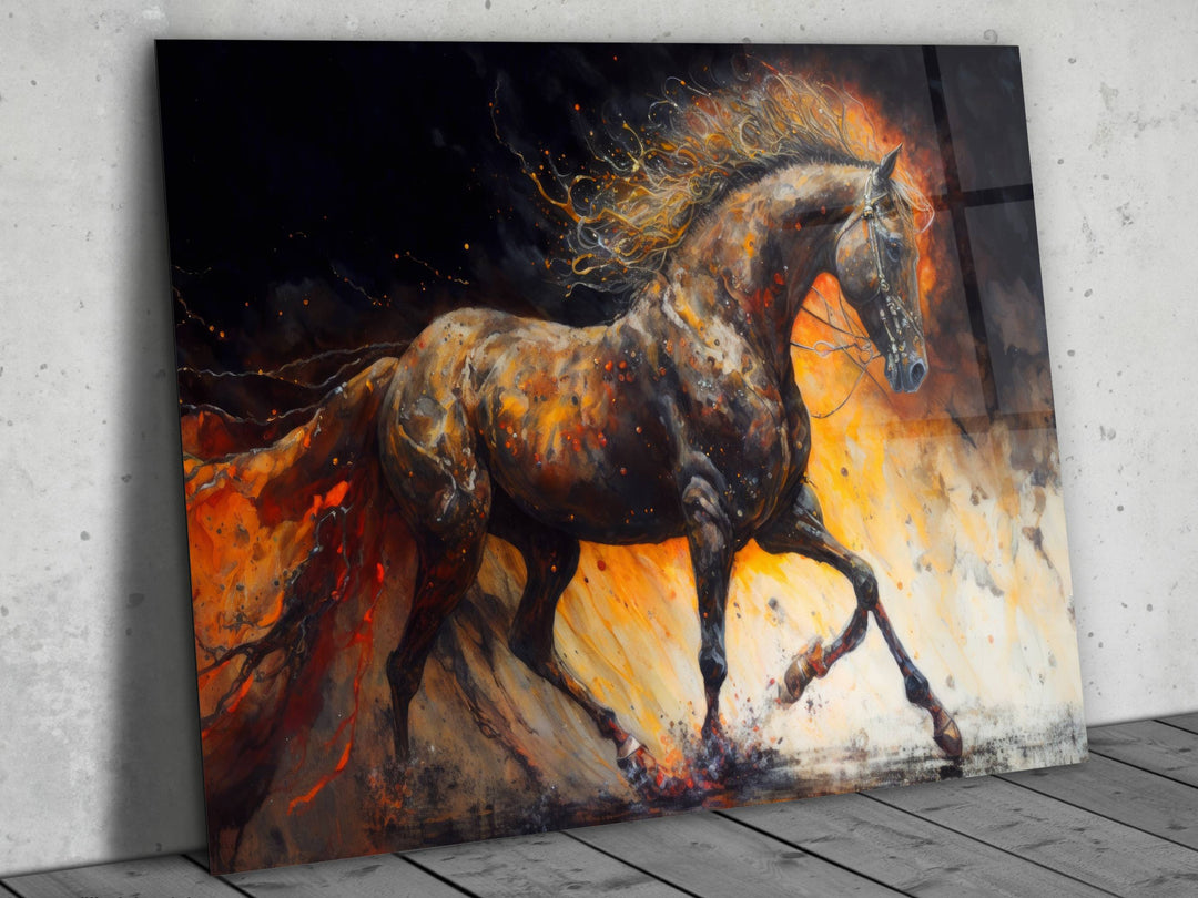 Horse Glass Printing Wall Art - Modern Glass Wall Decor