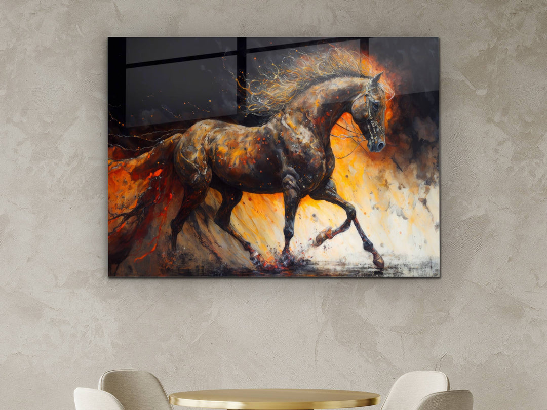 Horse Glass Printing Wall Art - Modern Glass Wall Decor