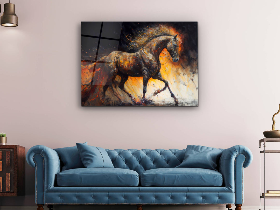 Horse Glass Printing Wall Art - Modern Glass Wall Decor